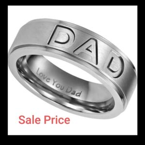 DAD 📌Ring Sz 12 Stainless Steel Band Mens Ring Dad Jewelry Dad Gift New